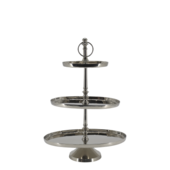 Etagere with 3 oval trays, silver