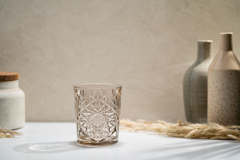 Hobstar double old fashioned, taupe