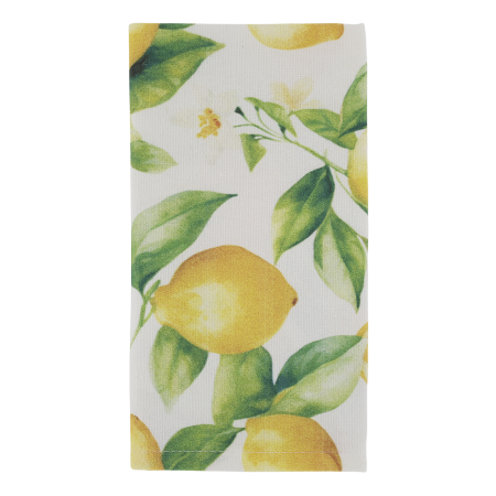 Aix cloth napkin with lemons, white