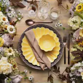 Oyster plate 28cm, yellow