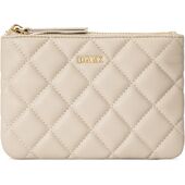 Leather quilted pouch small, sand