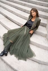 Aria tulle skirt, kaki