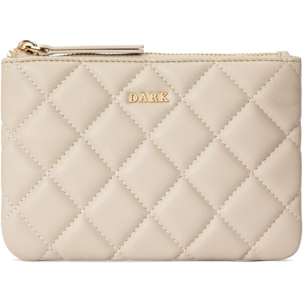 Leather quilted pouch small, sand