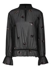 Luma sequin blouse, black