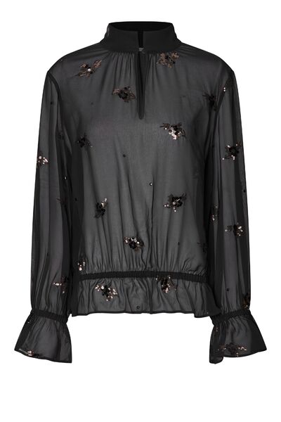 Luma sequin blouse, black