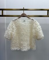 Textured rose shirt, ecru