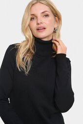 Mila rollneck dress, black