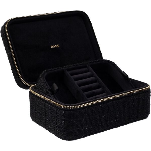 Tweed jewellery box, black