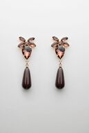 Stone drop earrings, brown