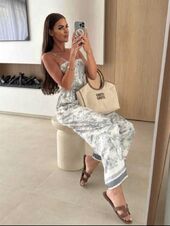 Print jumpsuit, grey