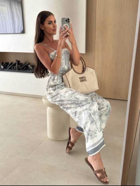 Print jumpsuit, grey