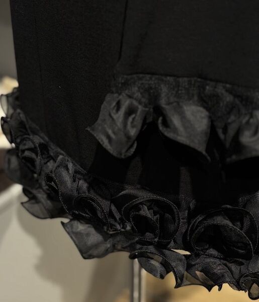 Dress with big ruffle, black