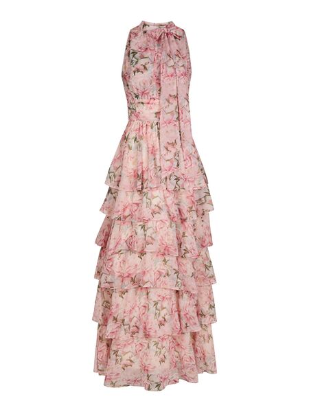 Marli flower chiffon dress, rose