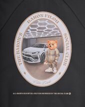 Tracksuit jacket oval backprint Filou CXLVIII, black