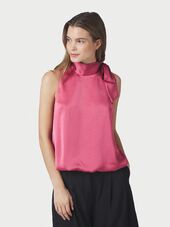 Veda heavy sateen top, cherry pink