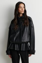 Aluka leather jacket, black