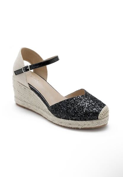 Espadrillo glitter, black