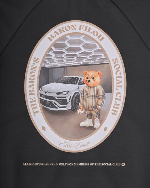 Tracksuit jacket oval backprint Filou CXLVIII, black