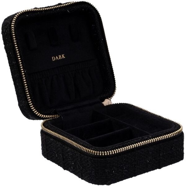 Tweed jewellery box mini, black
