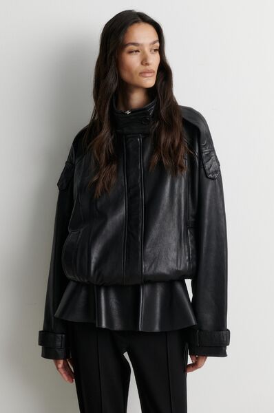 Aluka leather jacket, black