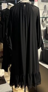 Dress with ruffles, black