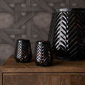 RM herringbone votive, black