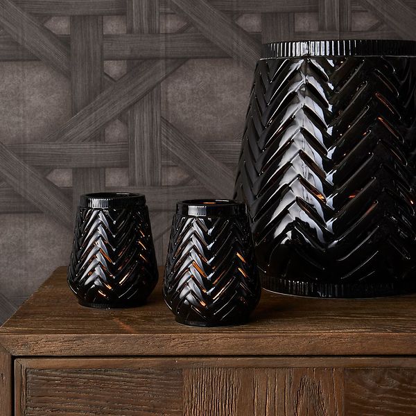 RM herringbone votive, black