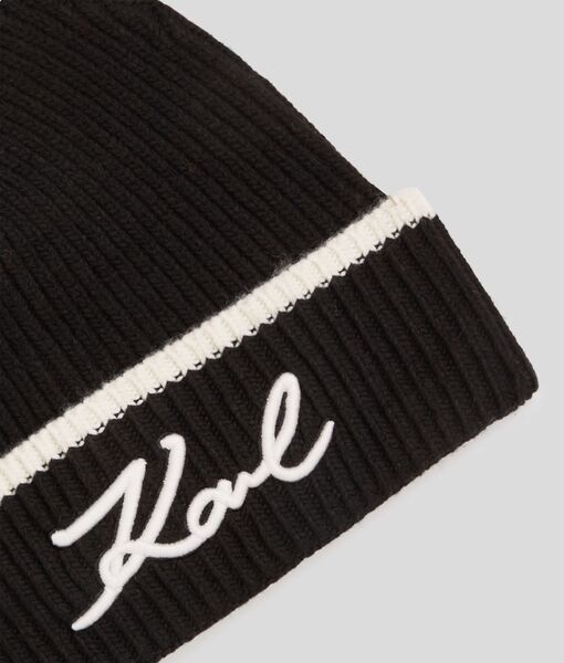 K/Signature beanie, black/white