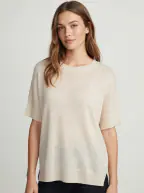 Estheme Oversized short sleeve knit, Beige
