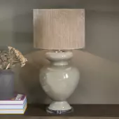 Vase table lamp, flax