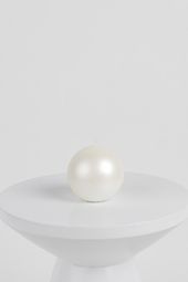 Velvet ball candle 10cm, pearl