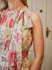 Marli big flower dress, creme