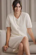Karlia short-sleeved cashmere cardigan, cream