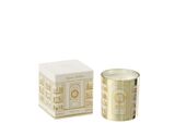 Scented candle surprise window wax, white/gold colored
