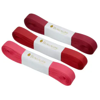 Ribbon grosgrain 16mm, ruby 3 pcs