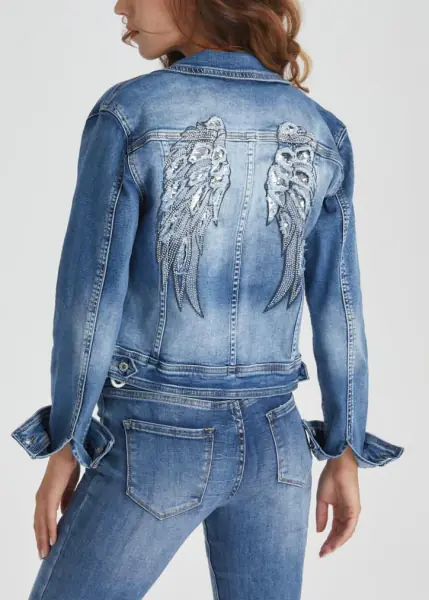 Piro farkkutakki siivillä, sininen