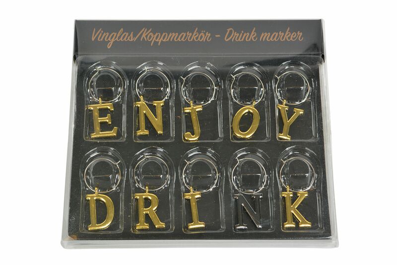 Enjoy drink -lasimerkit, kulta