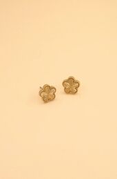 Clover stud earrings, golden