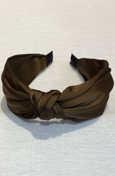 Sateen headband, brown