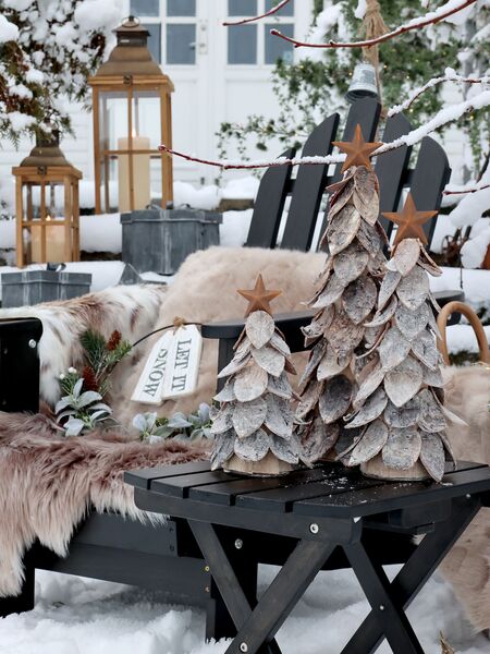 Sign let it snow 2pcs, antique white