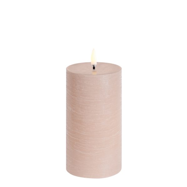 Led pillar candle 15cm, rustic beige
