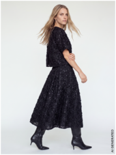 Reya sequins back top, black