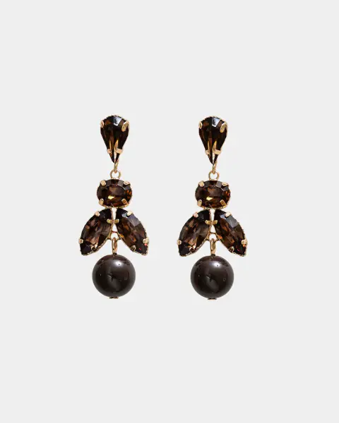 Aria earrings, brown