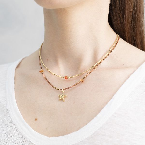 Flora carnelian gold necklace