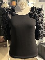 Top with big ruffle, black