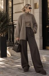 Short mohair cardigan, taupe