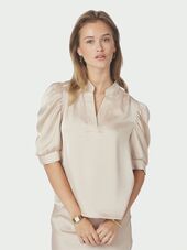 Roella heavy sateen blouse, champagne