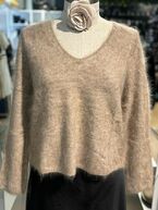 Cashmere v-neck pullover, taupe