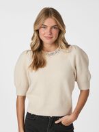 Maia stone knit blouse, ivory