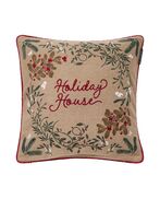 Holiday house wool mix pillow cover 50x50, beige multi